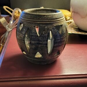 Studio Art Pottery Pot Luminary Candle Holder Hand Made Design Ceramics